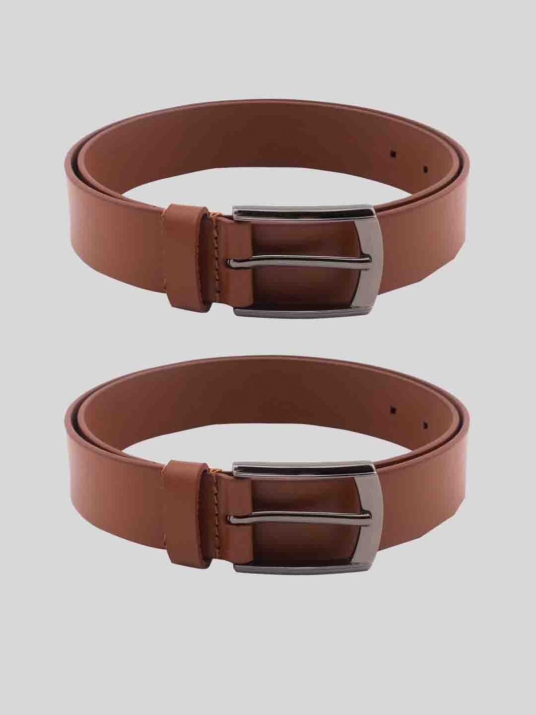 

TOM LANG LONDON Men Set Of 2 Tang Closure Leather Belt, Tan