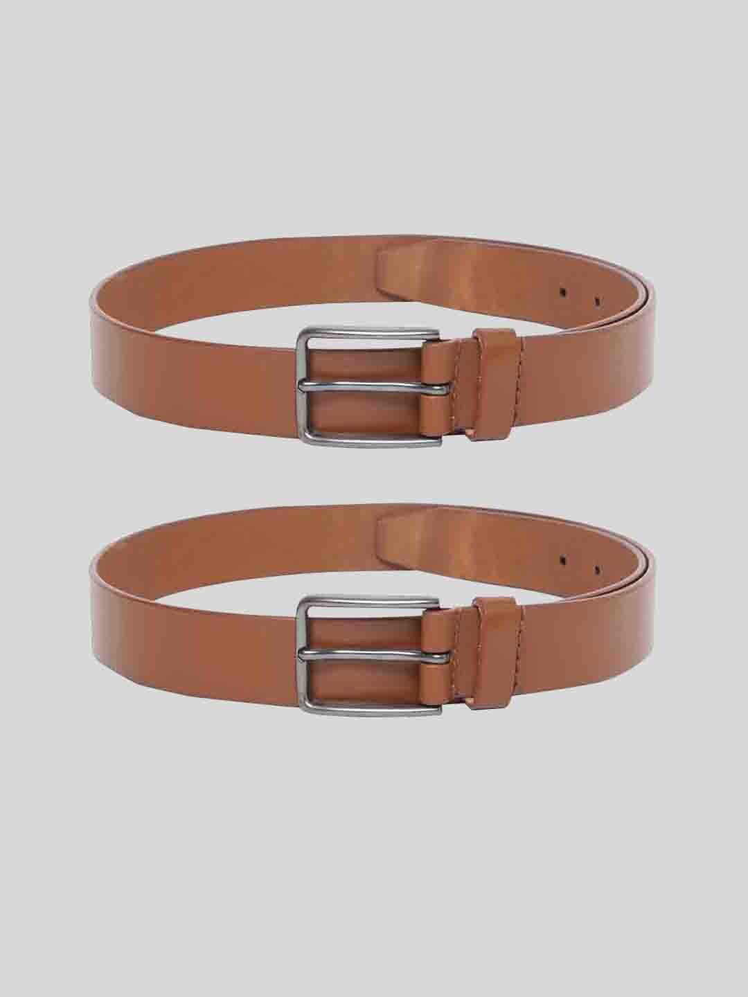 

TOM LANG LONDON Men Pack Of 2 Leather Belt, Tan