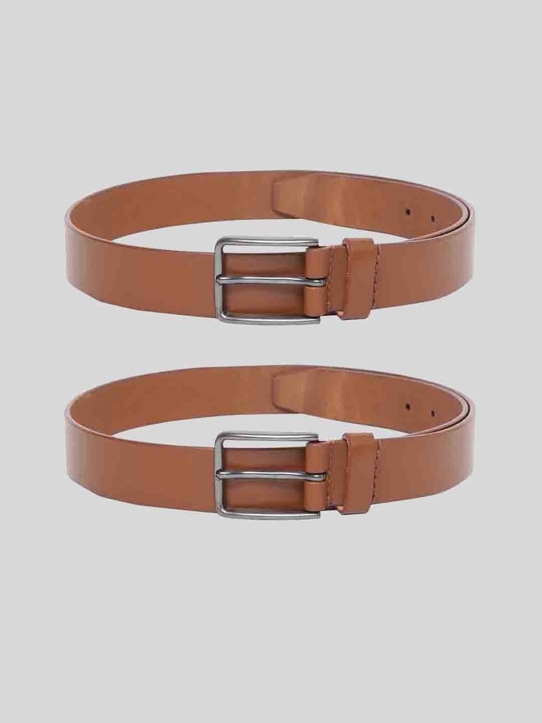 

TOM LANG LONDON Men Set Of 2 Tang Closure Leather Belt, Tan