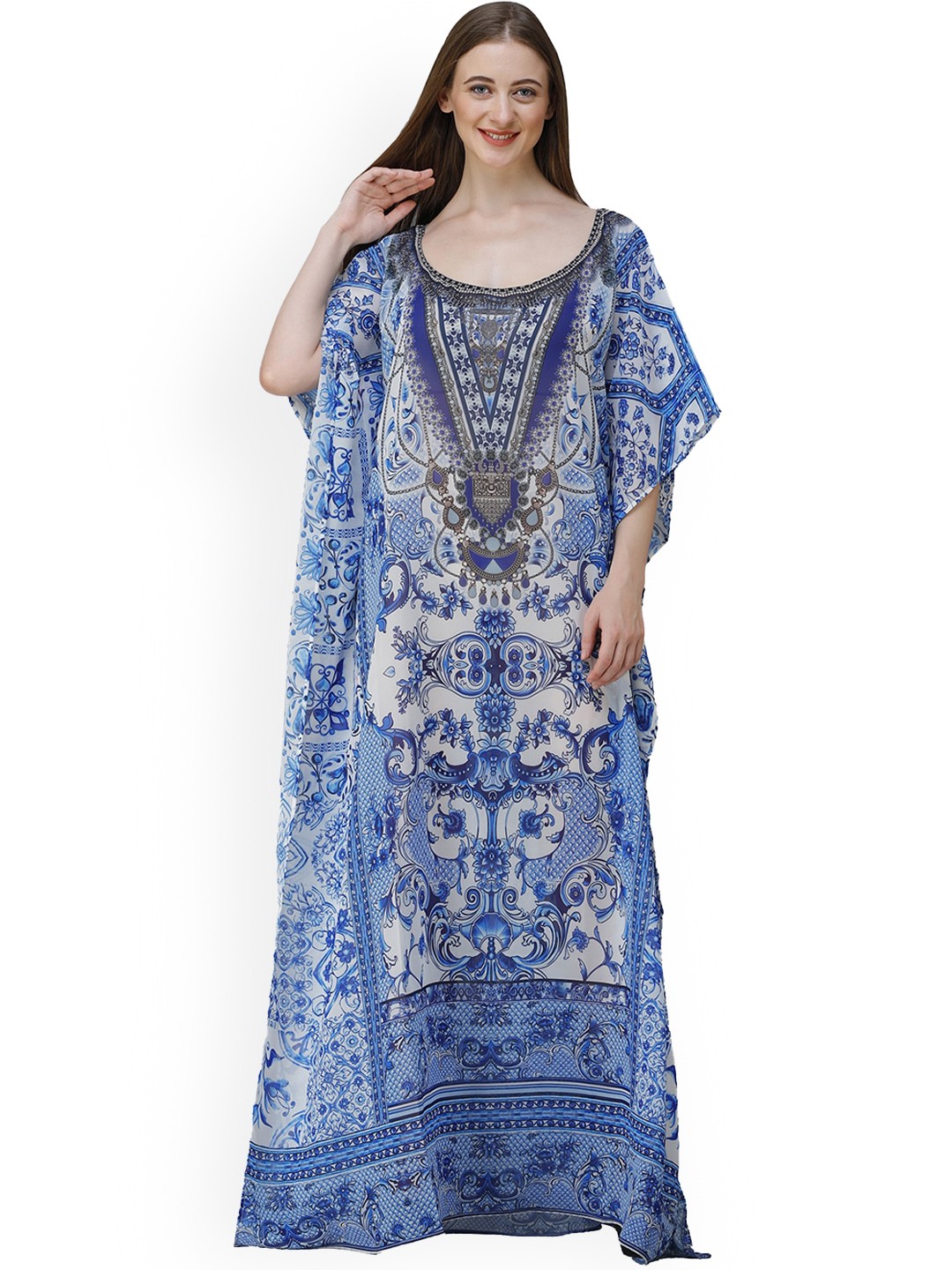 

Rajoria Instyle Printed Kaftan Cover-Up Maxi Dress, Blue