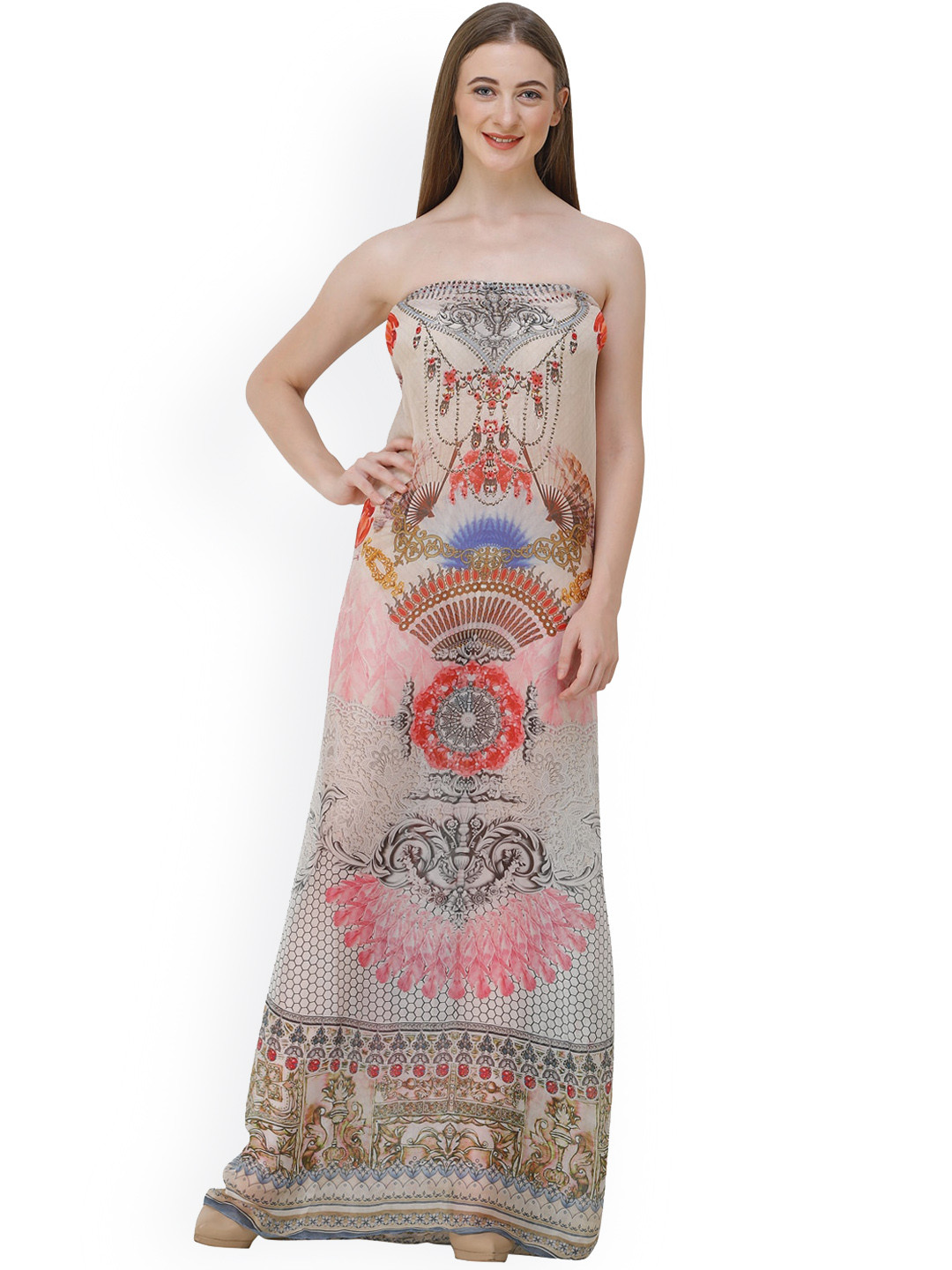 

Rajoria Instyle Strapless Maxi Cover-Up Dress, Beige