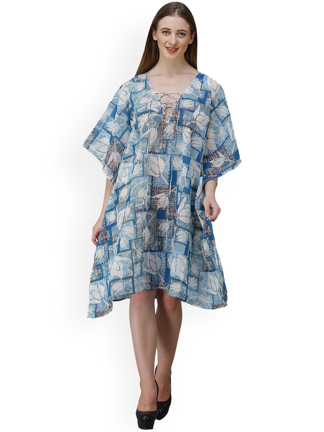 

Rajoria Instyle Printed Kaftan Beach Cover-up Dress, Blue