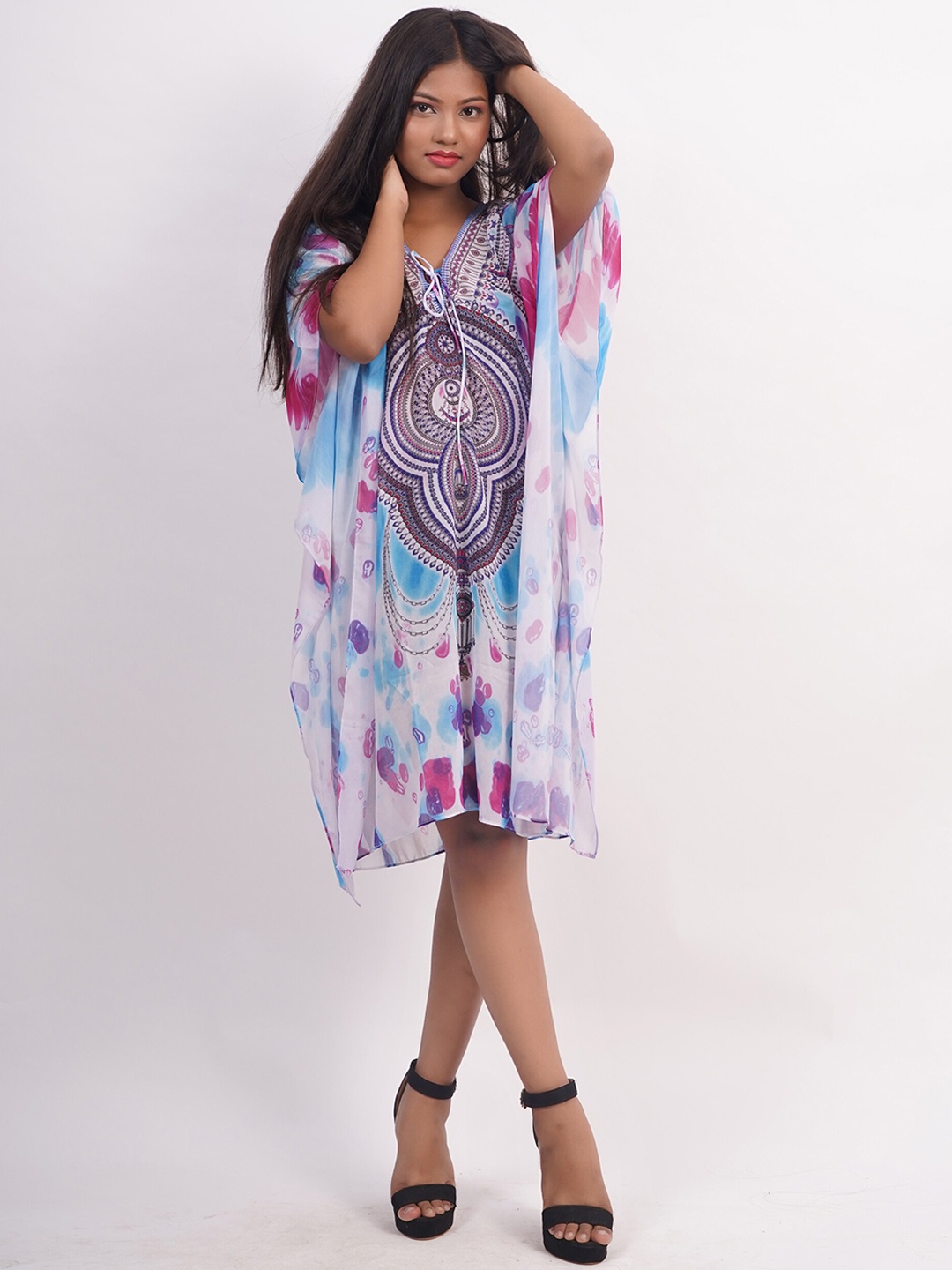 

Rajoria Instyle Kaftan for Women Printed Kaftan Style Coverup Dress, White