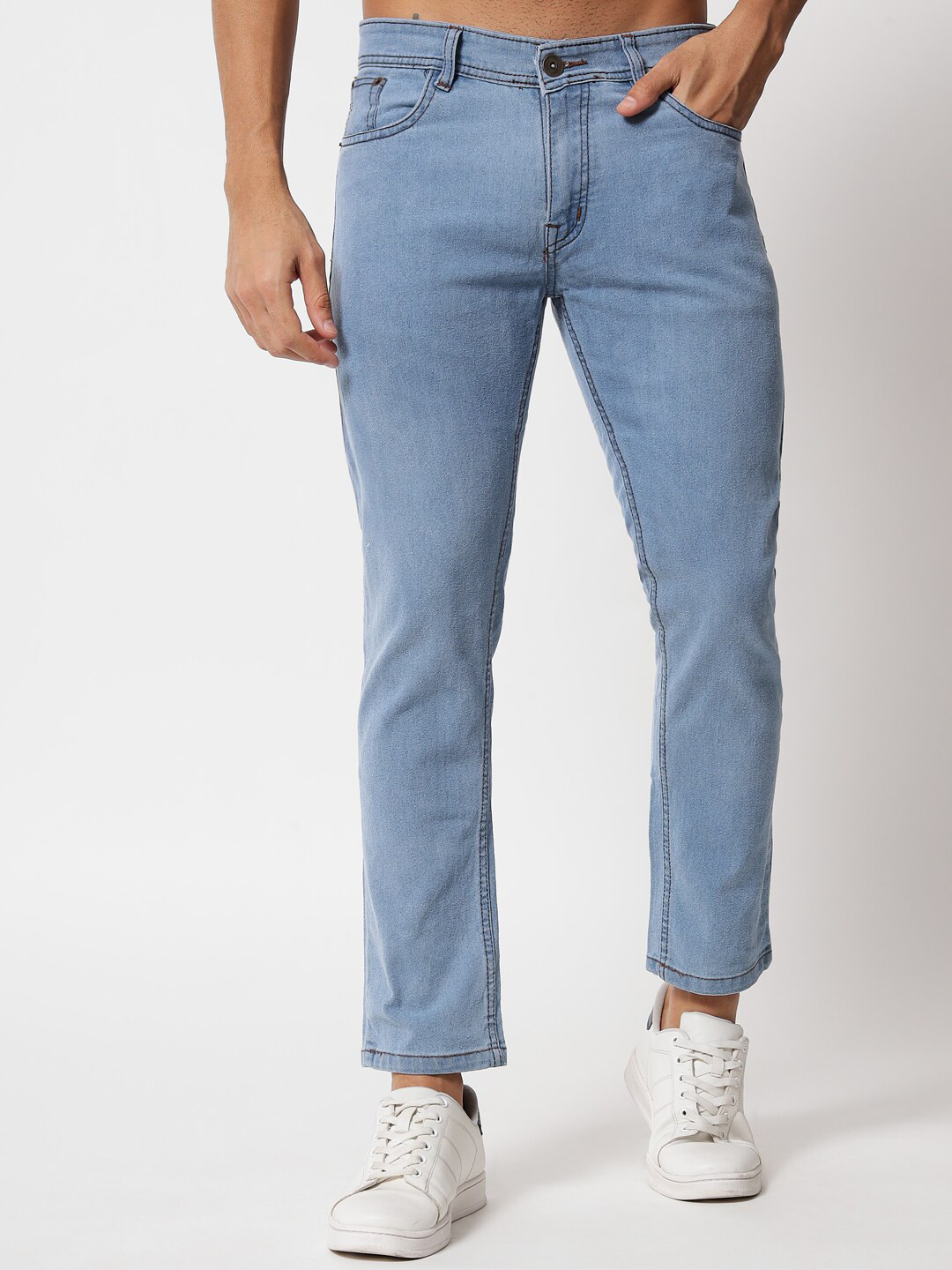 

UNITED DENIM Men Slim Fit Mid-Rise Stretchable Jeans, Blue