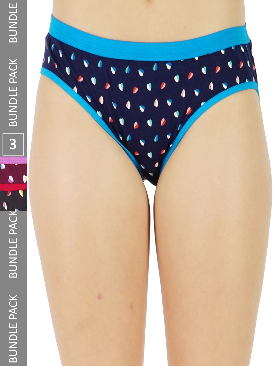 

LADYLAND Women 3Pcs Assorted Cotton Hipster Briefs