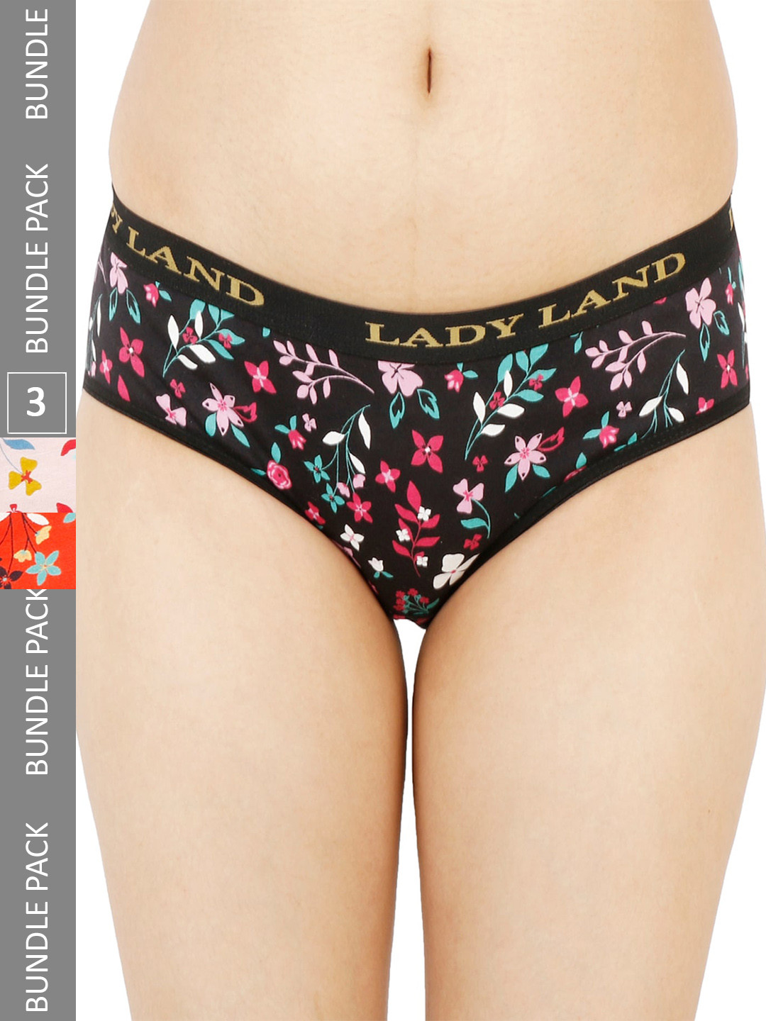 

LADYLAND Women 3Pcs Assorted Hipster Briefs