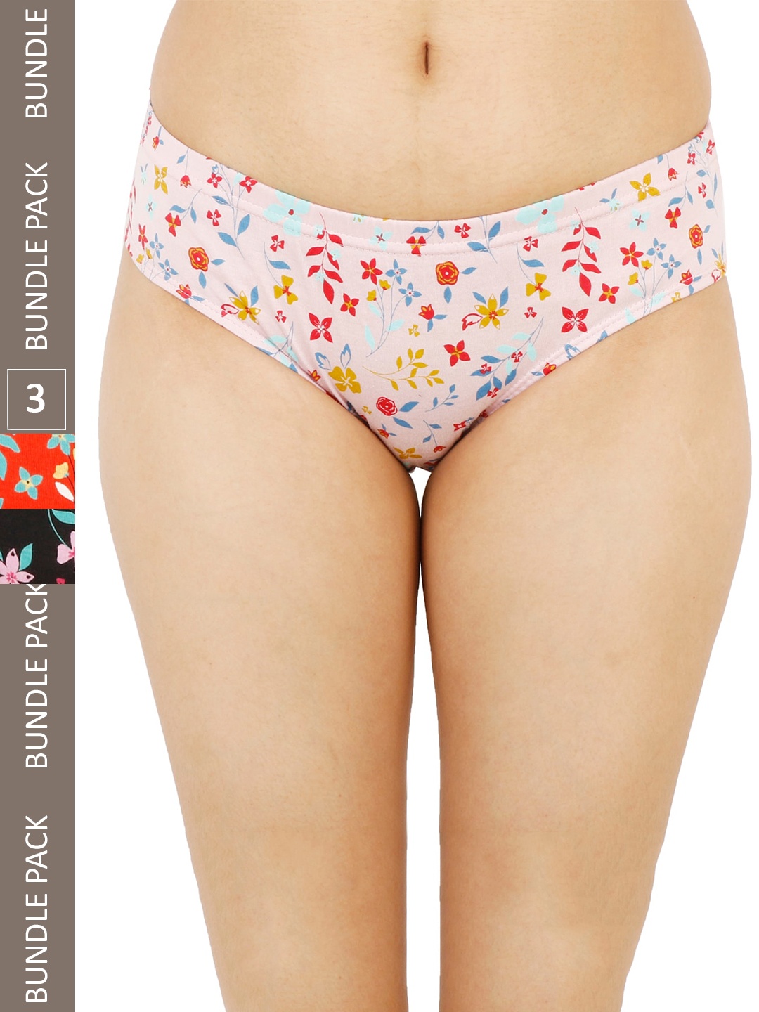 LADYLAND Women Pack Of 3 Assorted Seamless Hipster Briefs