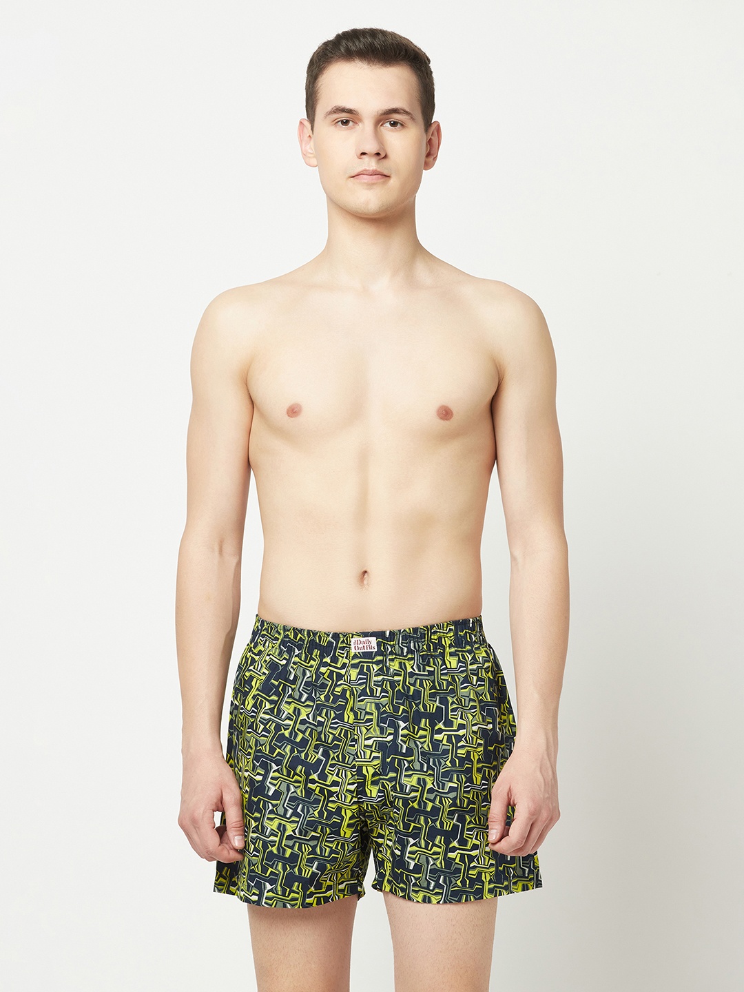 

THE DAILY OUTFITS Men Printed Pure Cotton Ultimate Comfort Boxers, Navy blue