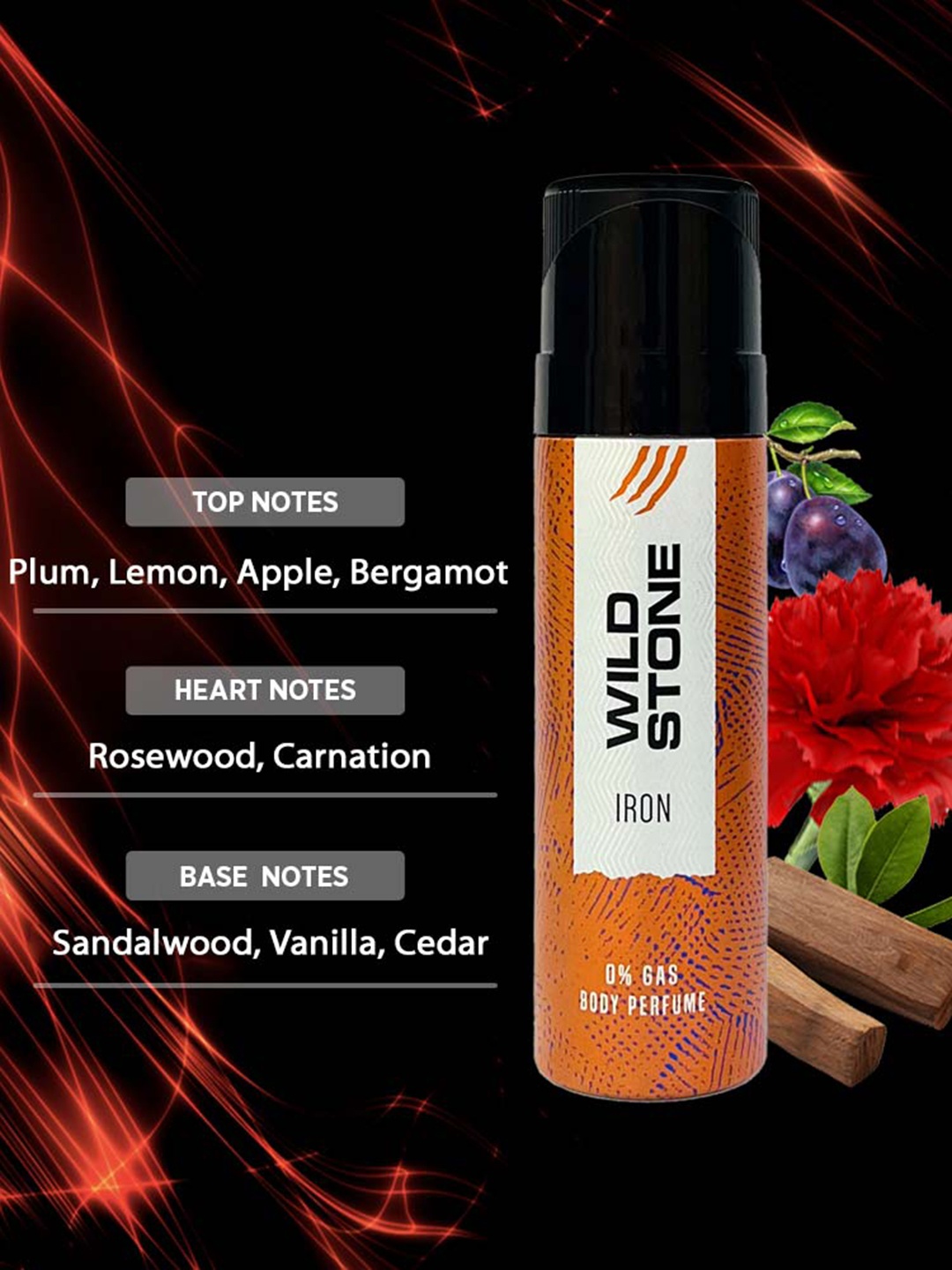 

Wild stone Men Iron Body Perfume Spray No Gas Deodorant - 120 ml, Orange