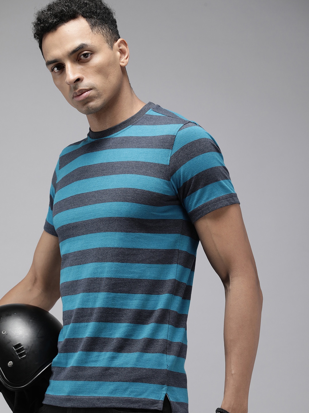 

Roadster Striped T-shirt, Turquoise blue