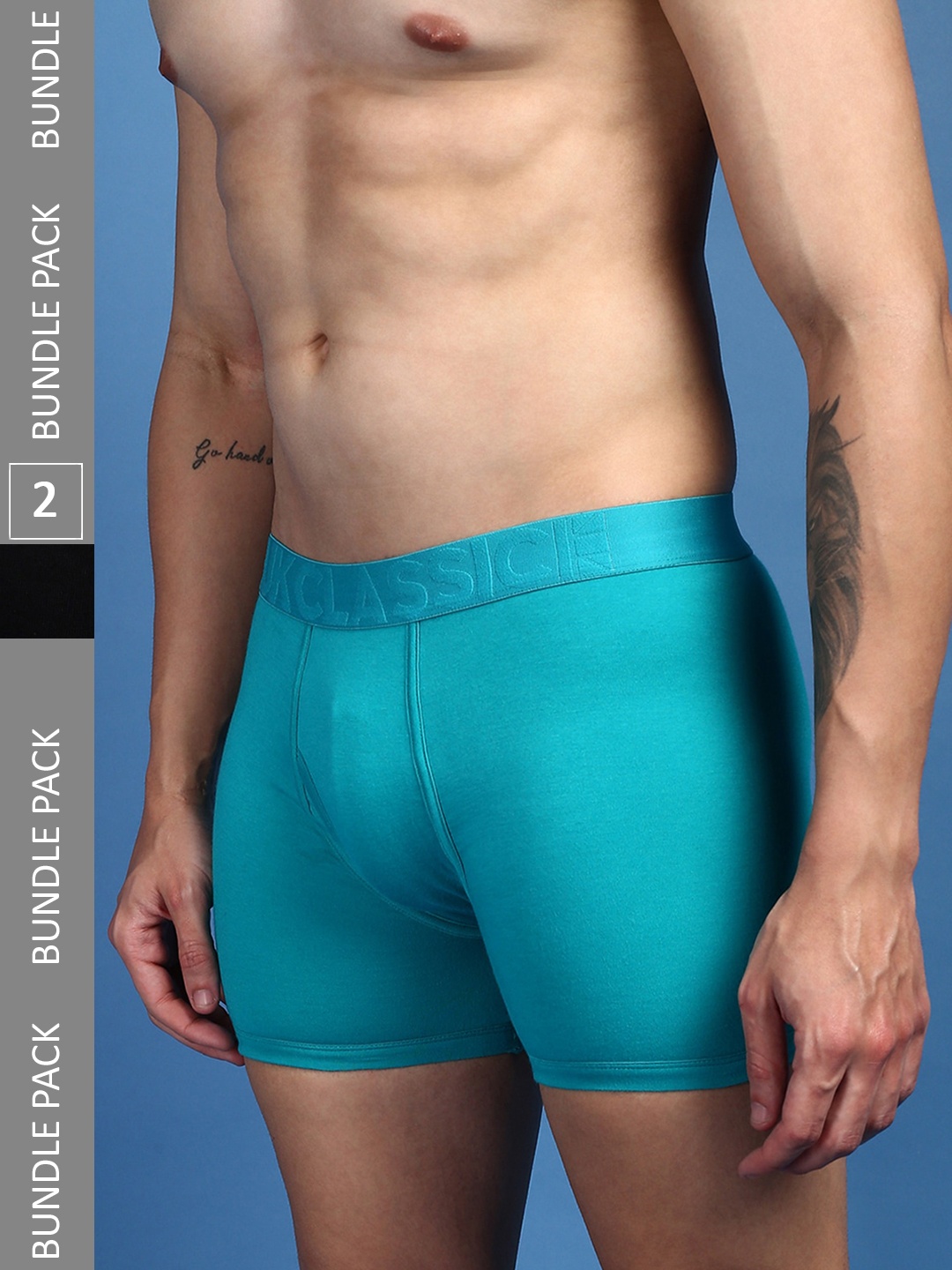 

ONN Men Pack Of 2 Ultra Soft Trunks, Turquoise blue