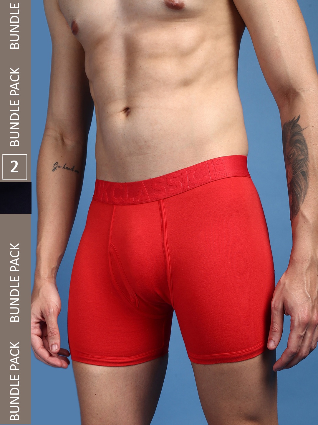 

ONN Men Pack Of 2 Anti-Microbial Trunks, Navy blue