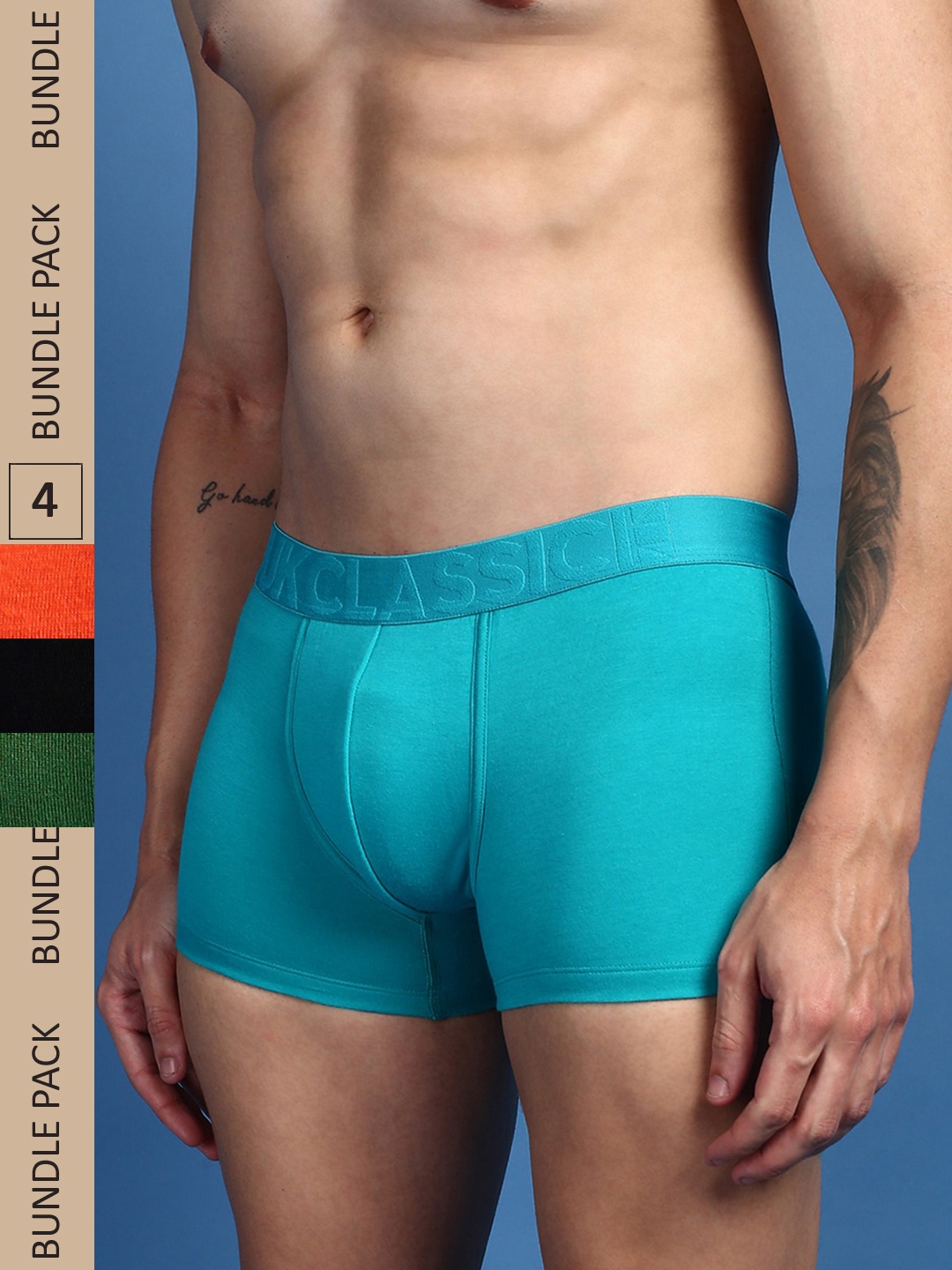 

ONN Men Pack Of 4 Anti-Microbial Assorted Trunks