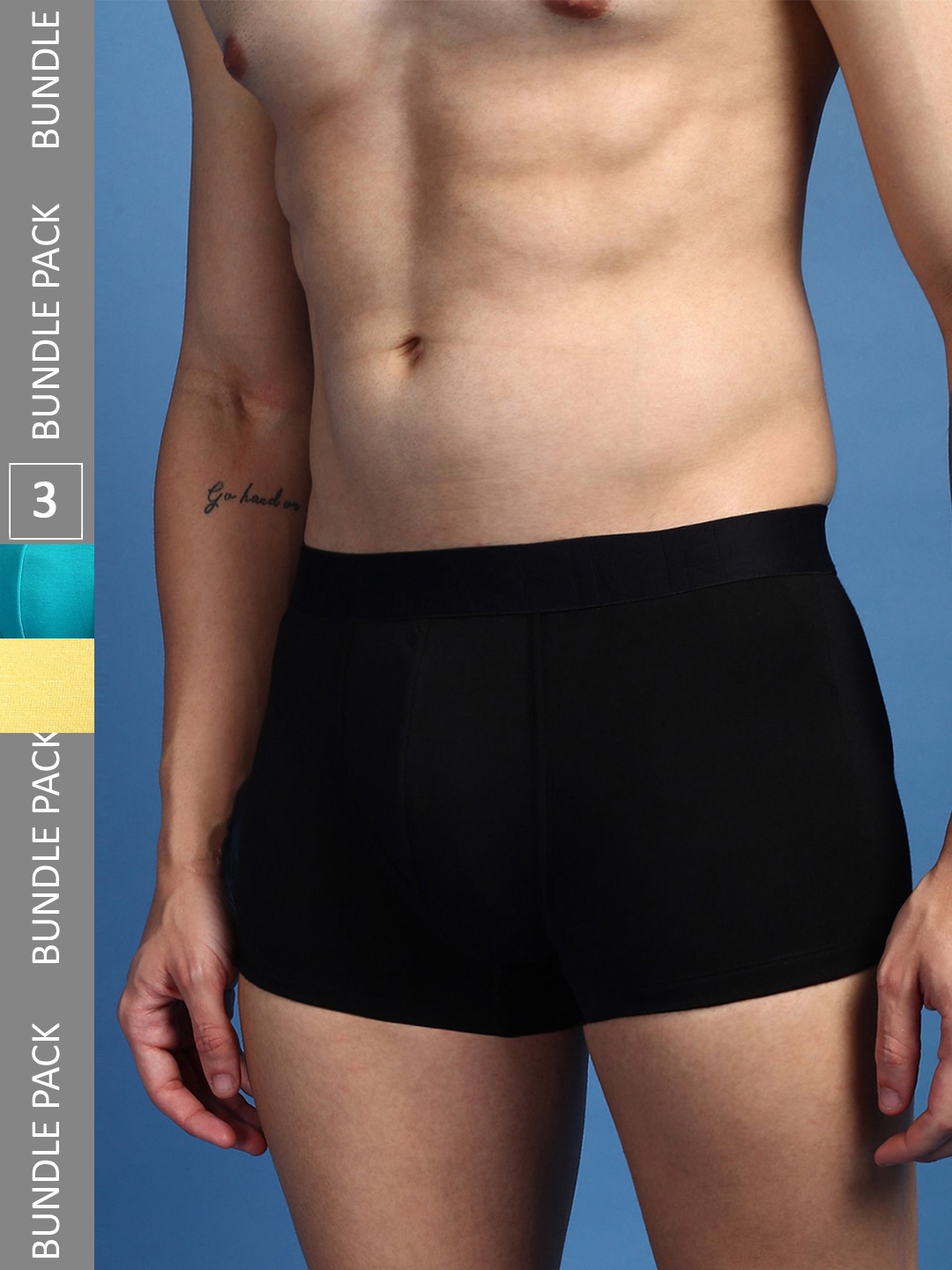 

ONN Men Pack Of 3 Anti-Microbial Trunks, Turquoise blue