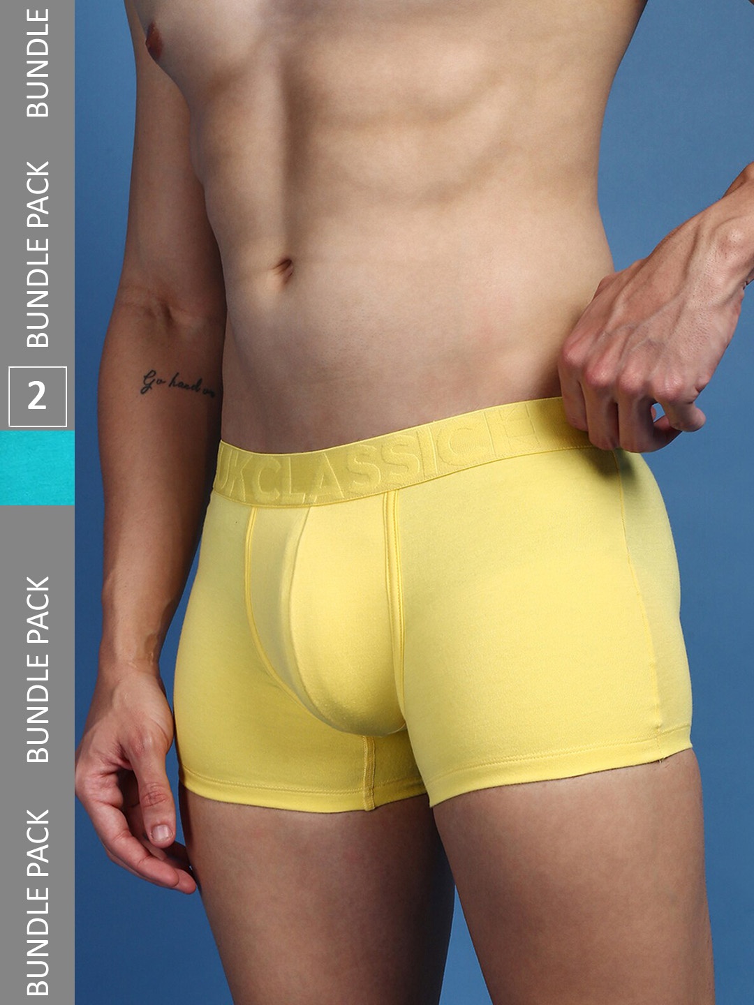 

ONN Men Pack Of 2 Anti-Microbial Trunks, Yellow