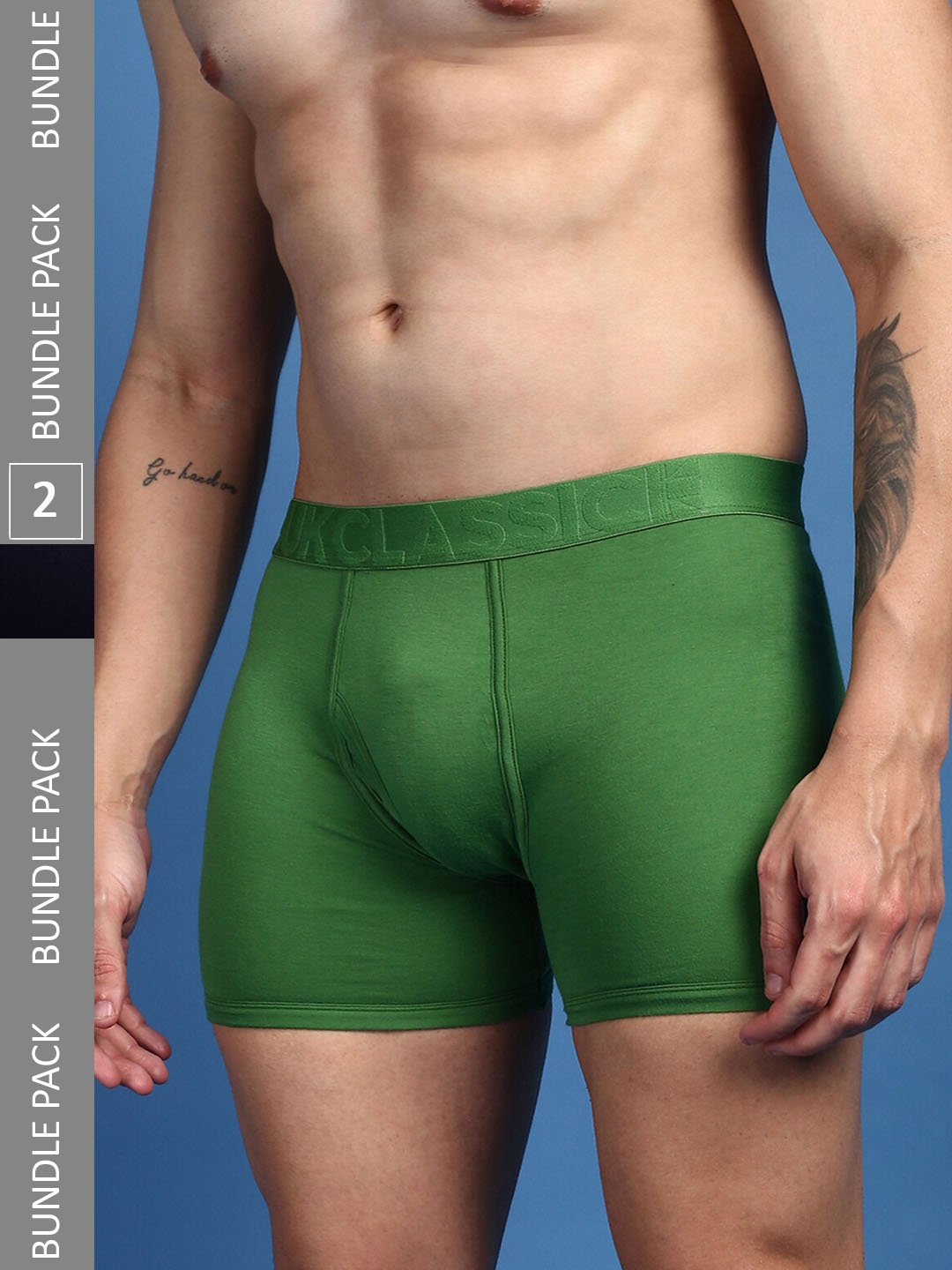 

ONN Men Pack Of 2 Low Rise Anti-Microbial Trunks, Navy blue