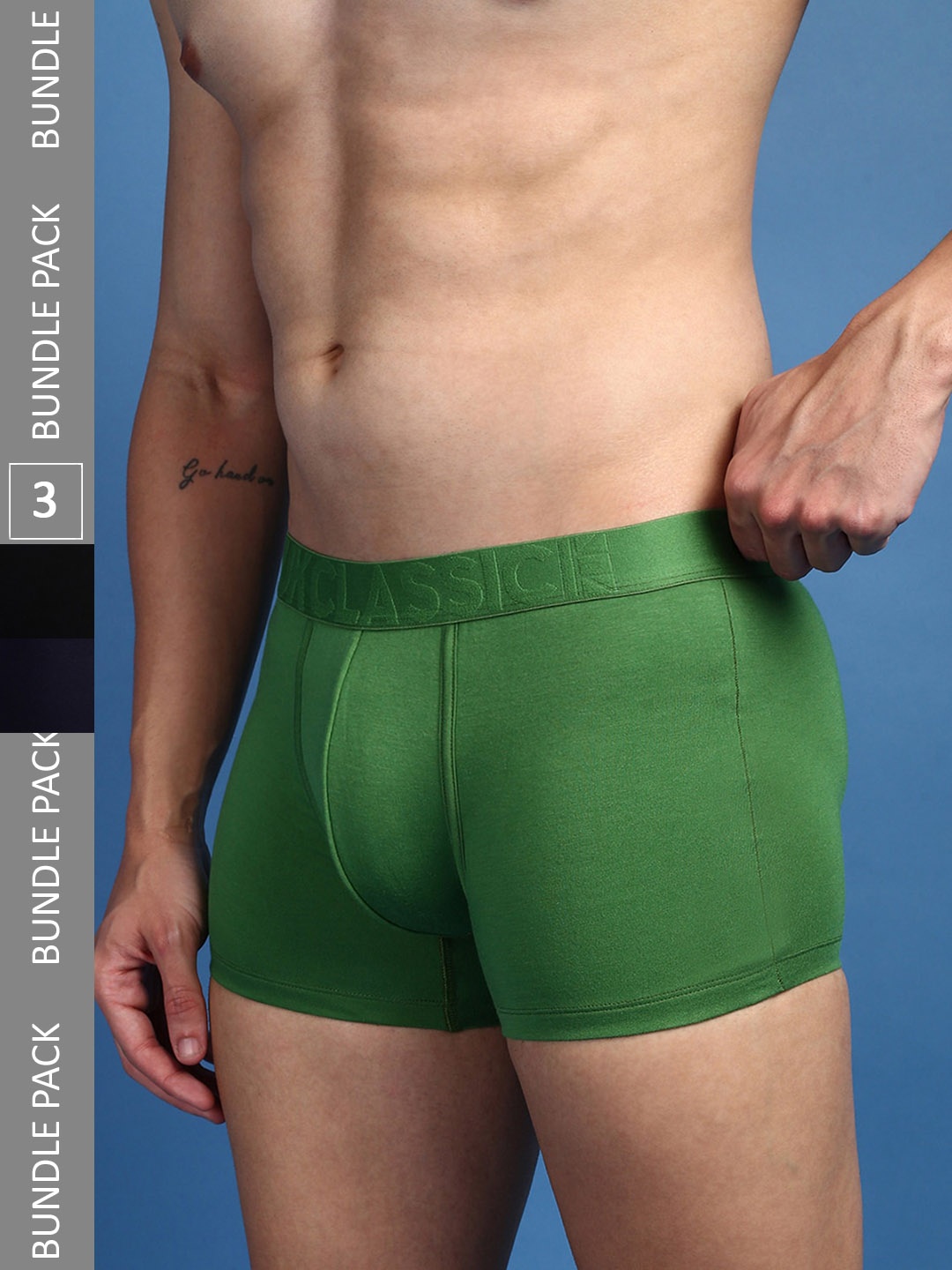 

ONN Men Pack Of 3 Ultra Soft Trunks, Navy blue