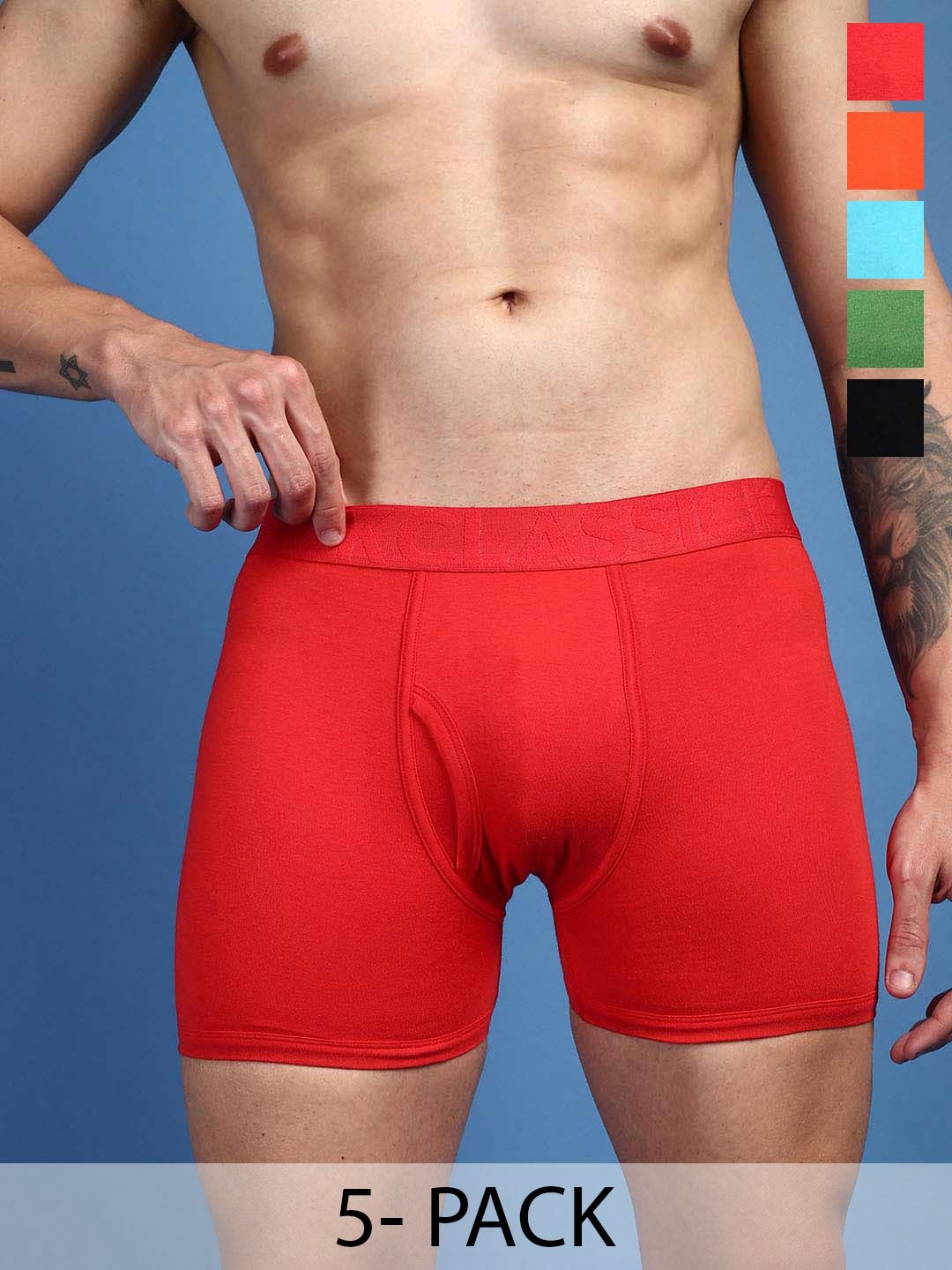 ONN Men Pack Of 5 Anti-Odour Assorted Modal Trunks