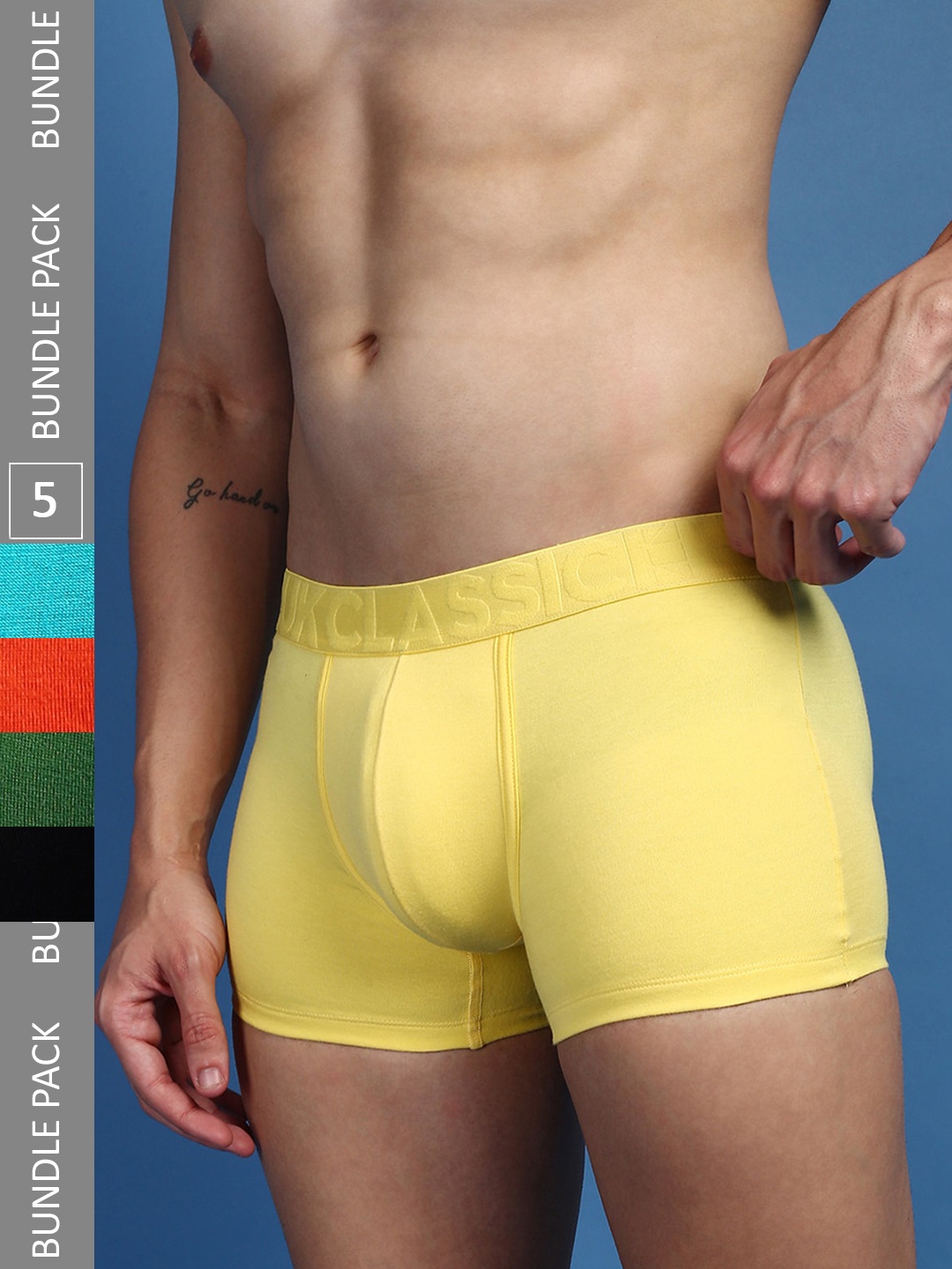 

ONN Men Pack Of 5 Anti-Odour Modal Assorted Trunks