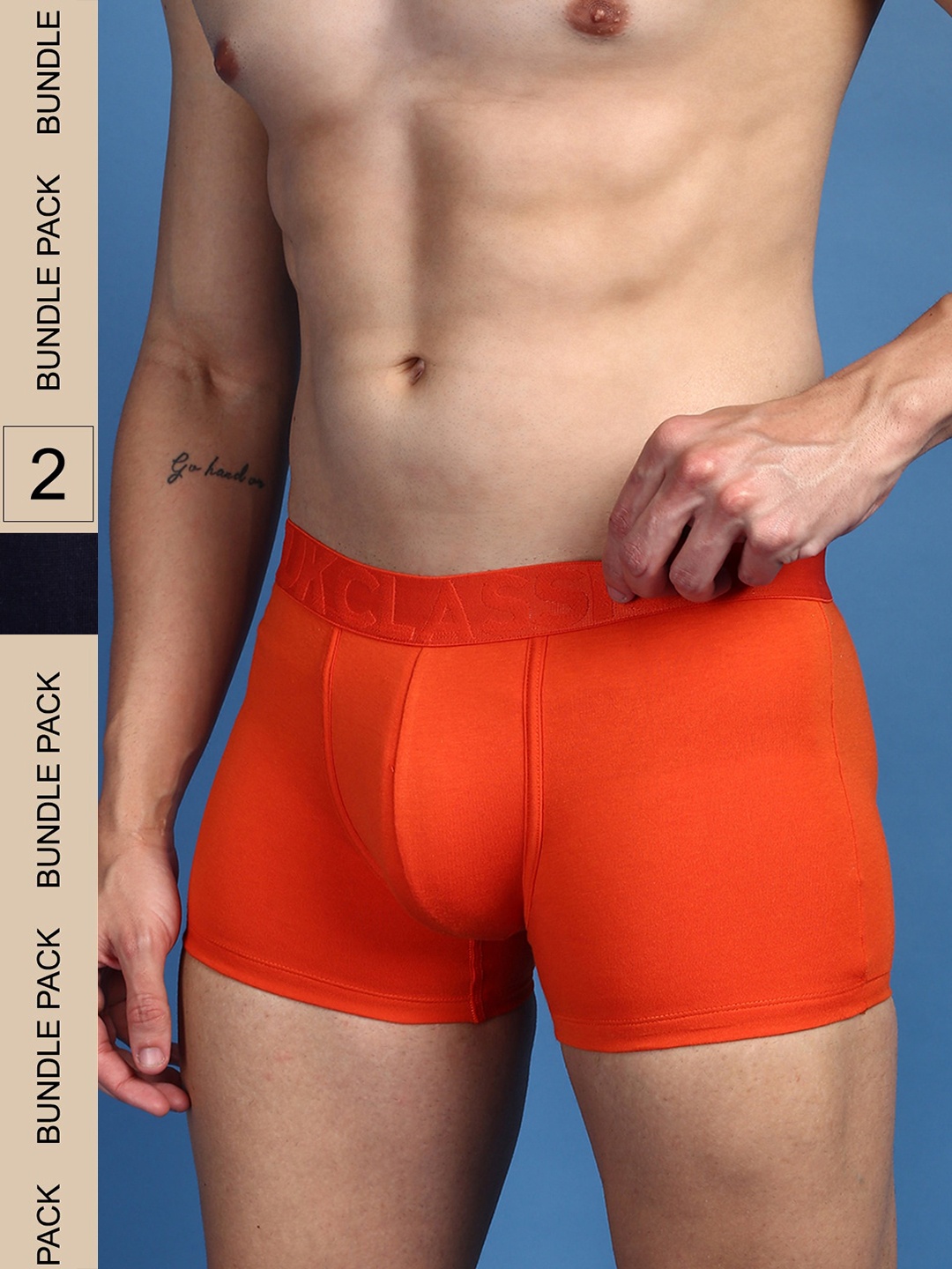 

ONN Men Pack Of 2 Anti-Microbial Trunks, Navy blue