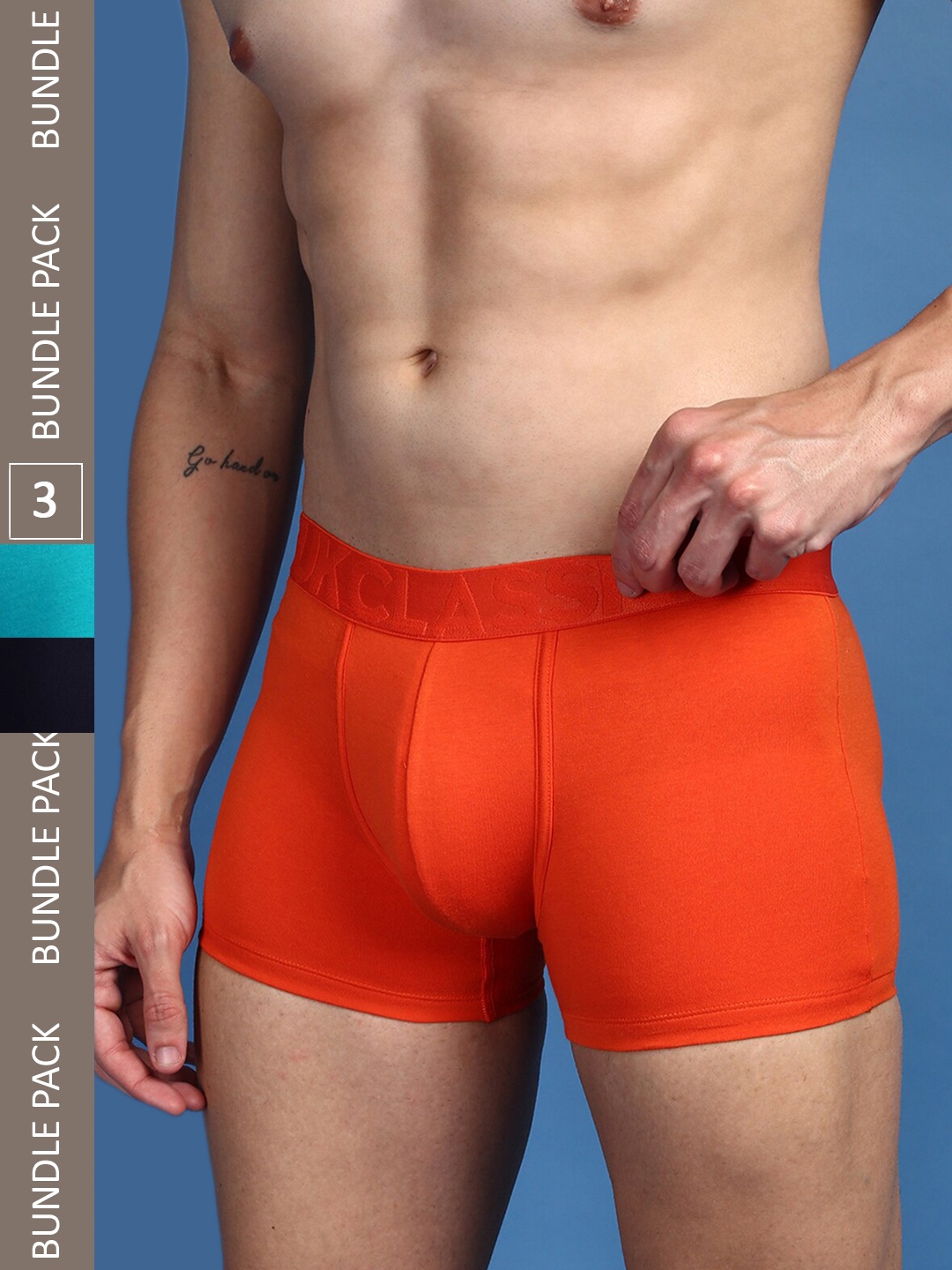 

ONN Men Pack Of 3 Ultra Soft Trunks, Navy blue