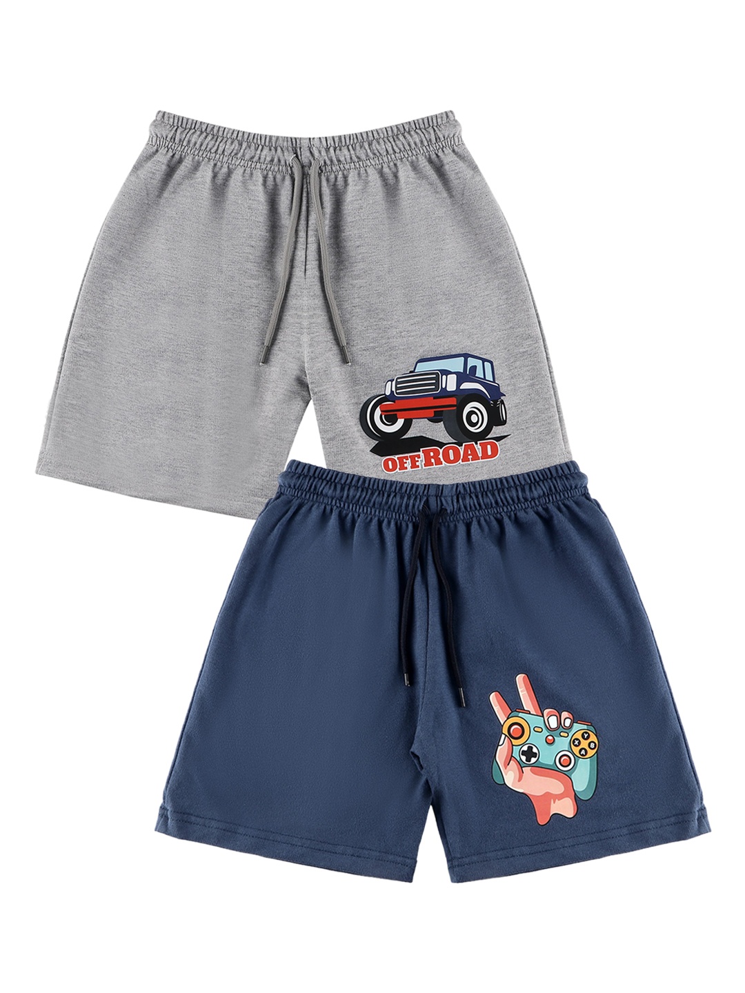 

Ninos Dreams Boys Pack of 2 Printed Cotton Shorts, Grey