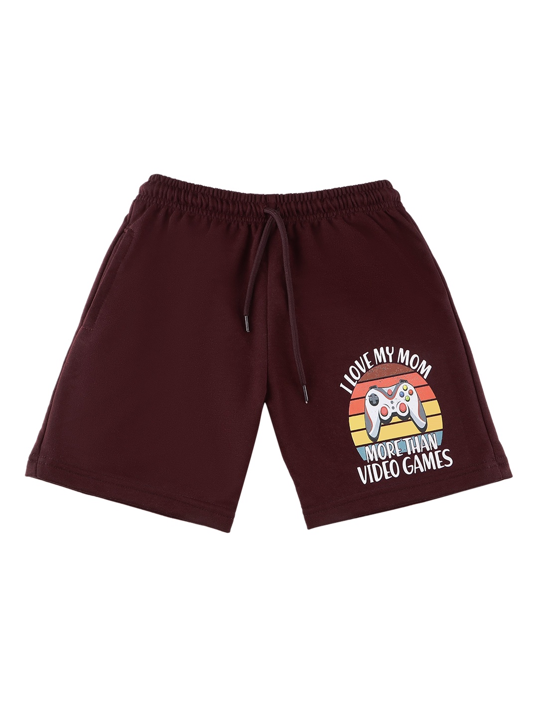 

Ninos Dreams Boys Typography Printed Cotton Shorts, Maroon