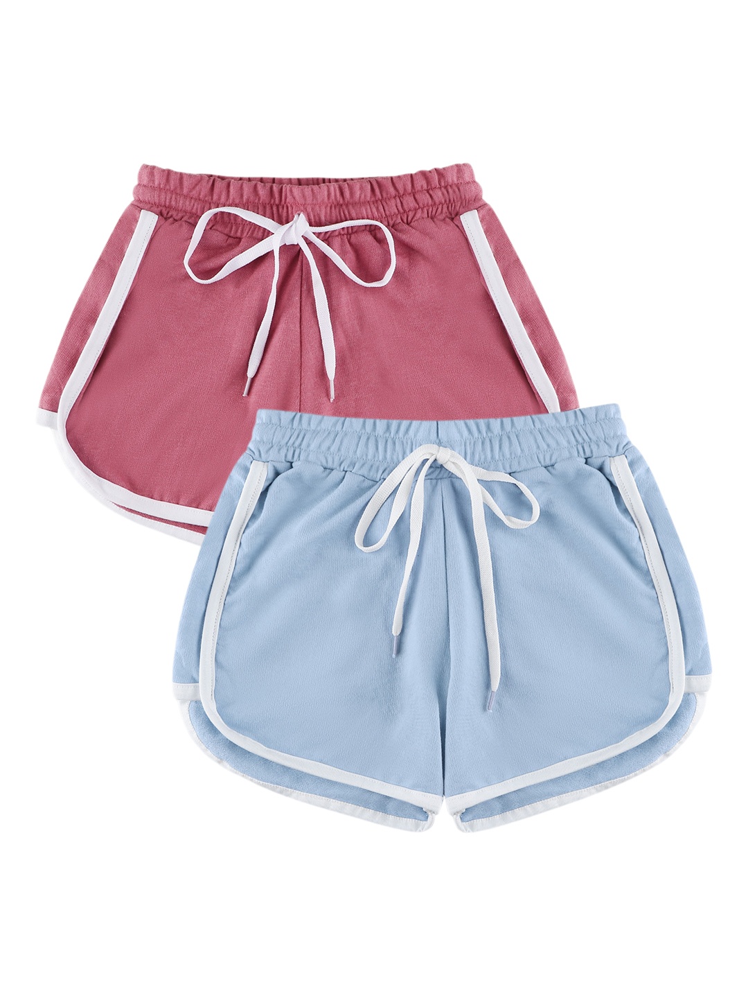 

Ninos Dreams Girls Pack Of 2 Mid-Rise Cotton Regular Shorts, Blue
