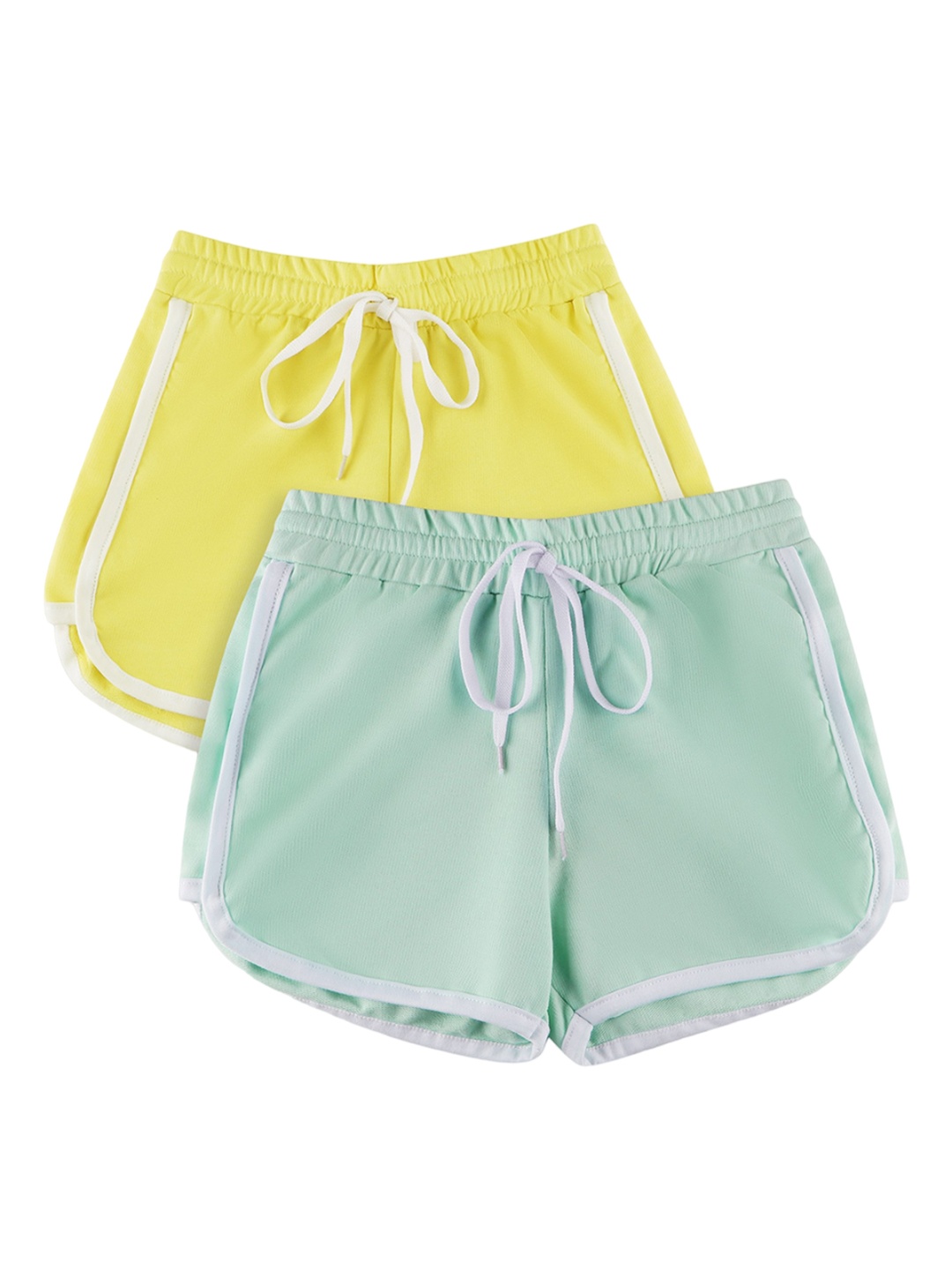 

Ninos Dreams Girls Pack of 2 Mid-Rise Regular Fit Cotton Shorts, Yellow