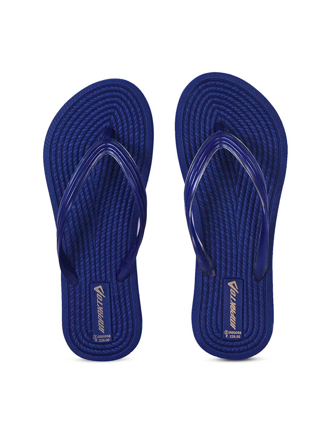 

Ajanta Women Textured Thong Flip-Flops, Navy blue