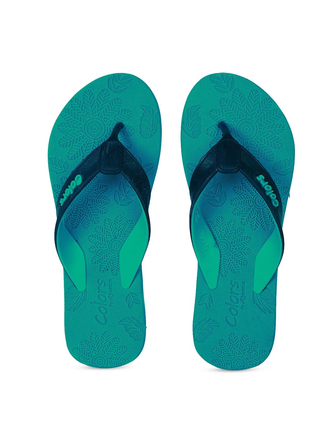 

Ajanta Women Textured Thong Flip-Flops, Green