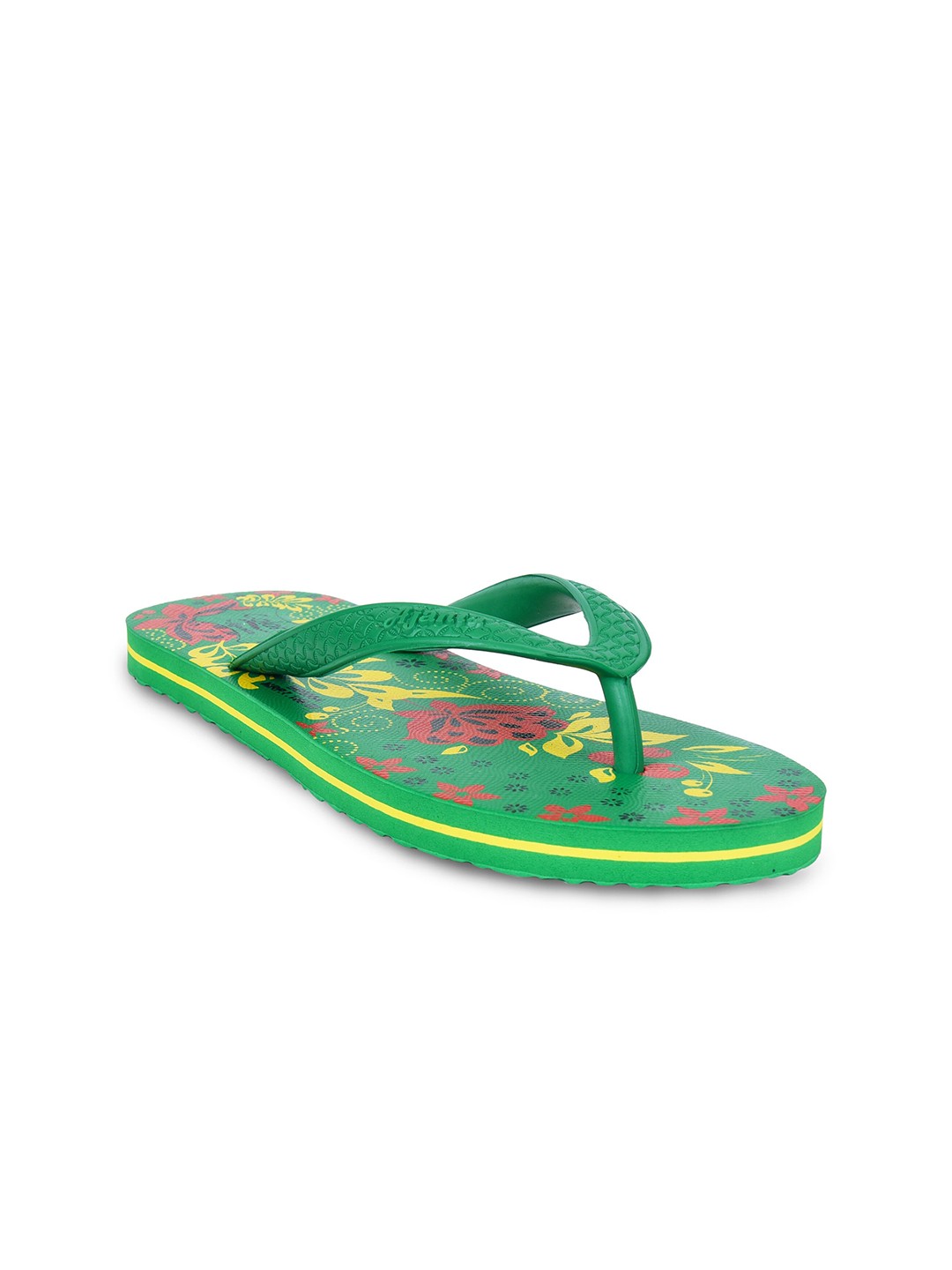 

Ajanta Women Floral Printed Lightweight Thong Flip-Flops, Green