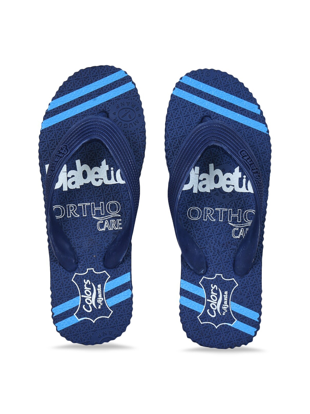 

Ajanta Women Printed Thong Flip-Flops, Navy blue