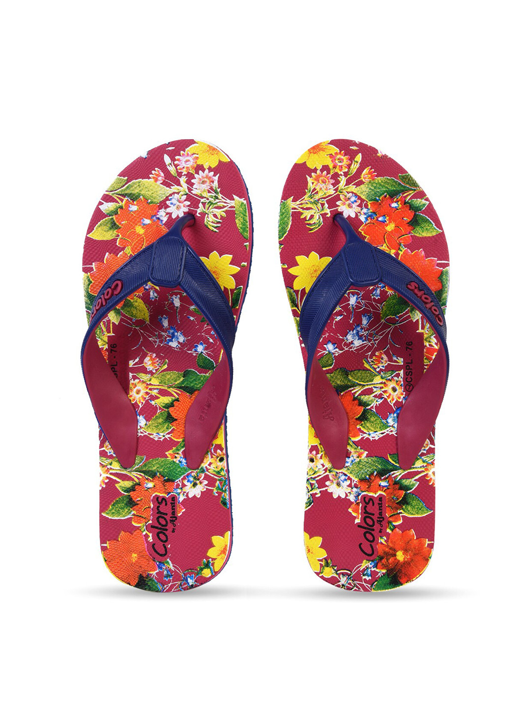 

Ajanta Women Floral Printed Thong Flip-Flops, Pink
