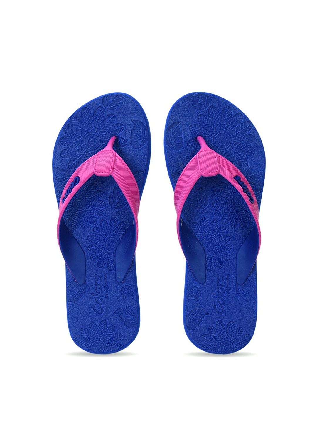 

Ajanta Women Floral Textured Thong Flip-Flops, Blue