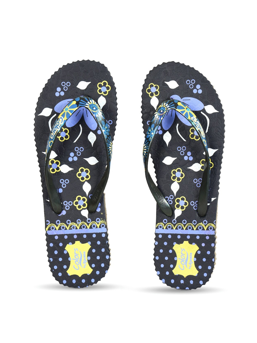 

Ajanta Women Printed Thong Flip-Flops, Black