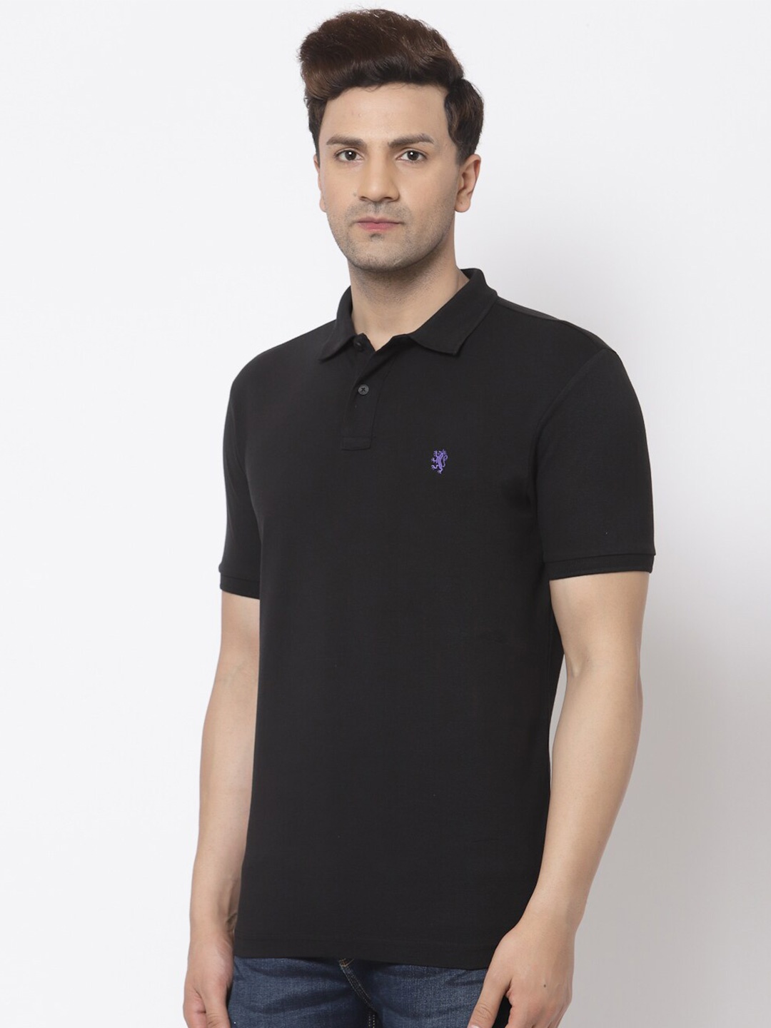 

Red Tape Polo Collar Pure Cotton T-shirt, Black