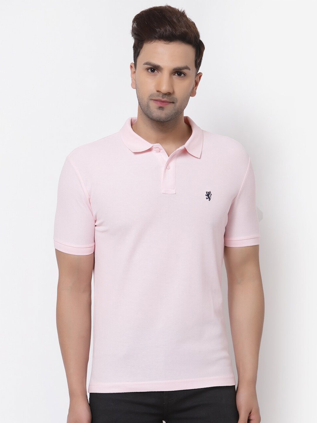 

Red Tape Polo Collar Knitted Pure Cotton T-Shirt, Pink