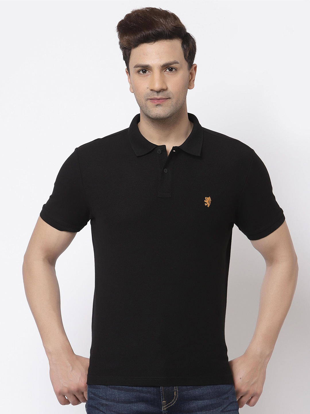 

Red Tape Polo Collar Pure Cotton T-Shirt, Black