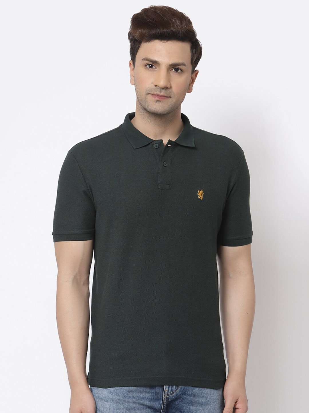 

Red Tape Polo Collar Pure Cotton T-Shirt, Green