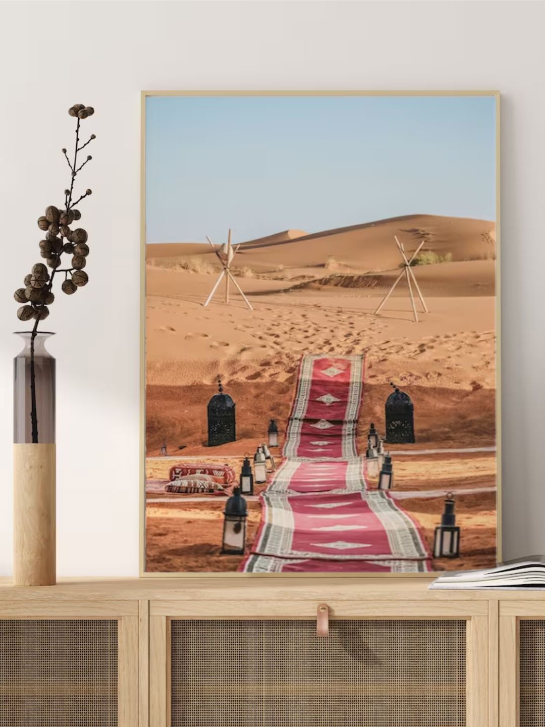 

INDIAN CLASSIC ART Blue & Brown Desert Camp Moroccan Wall Art