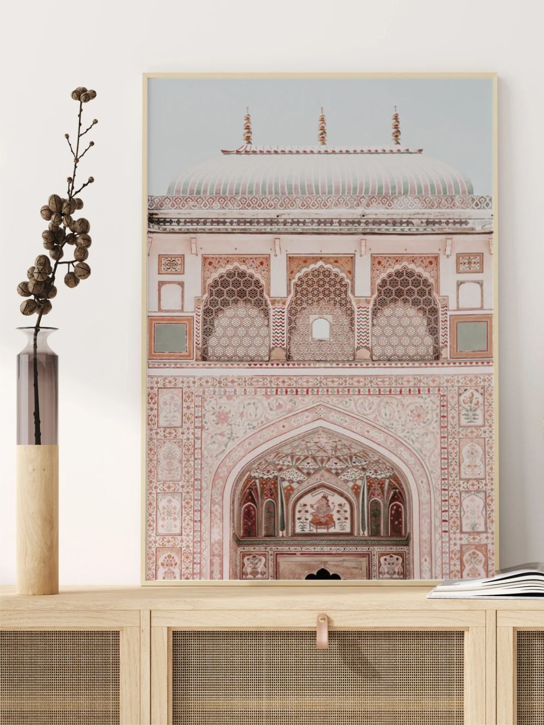 

INDIAN CLASSIC ART Beige-colored Architecture Moroccan Wall Art