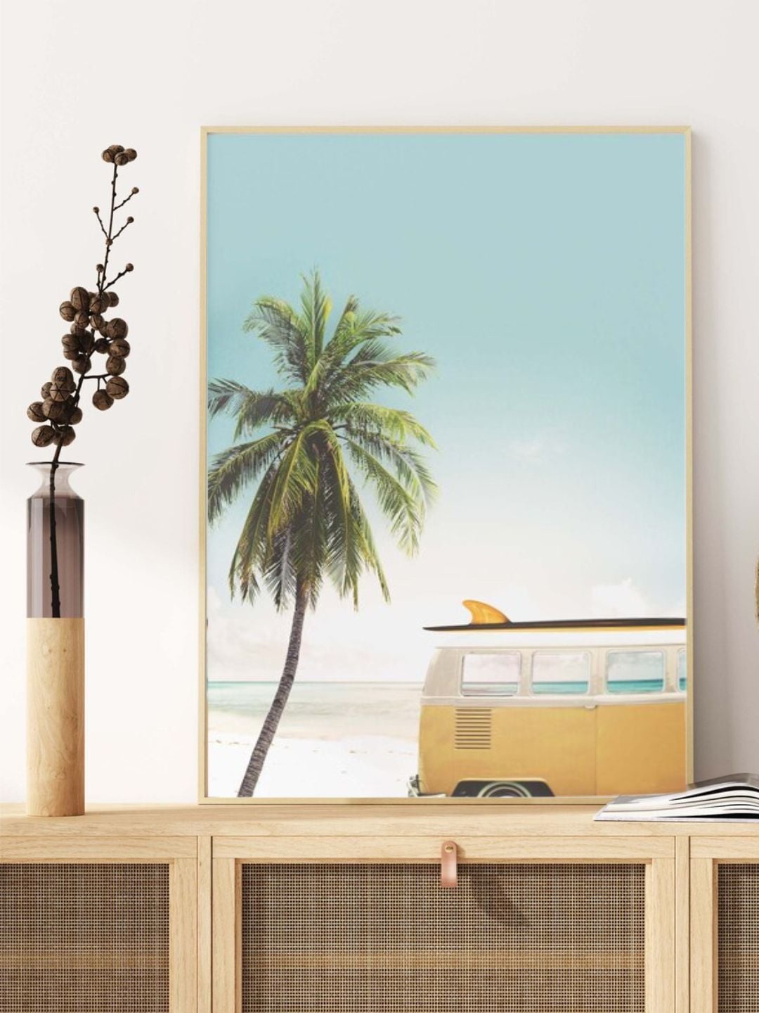 

INDIAN CLASSIC ART Coastal Printed Framed Wall Paintings, Blue