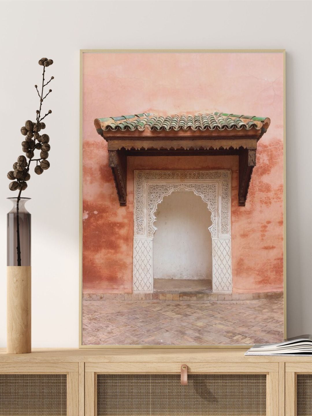 

INDIAN CLASSIC ART Brown & White Moroccan Door Marrakech Art
