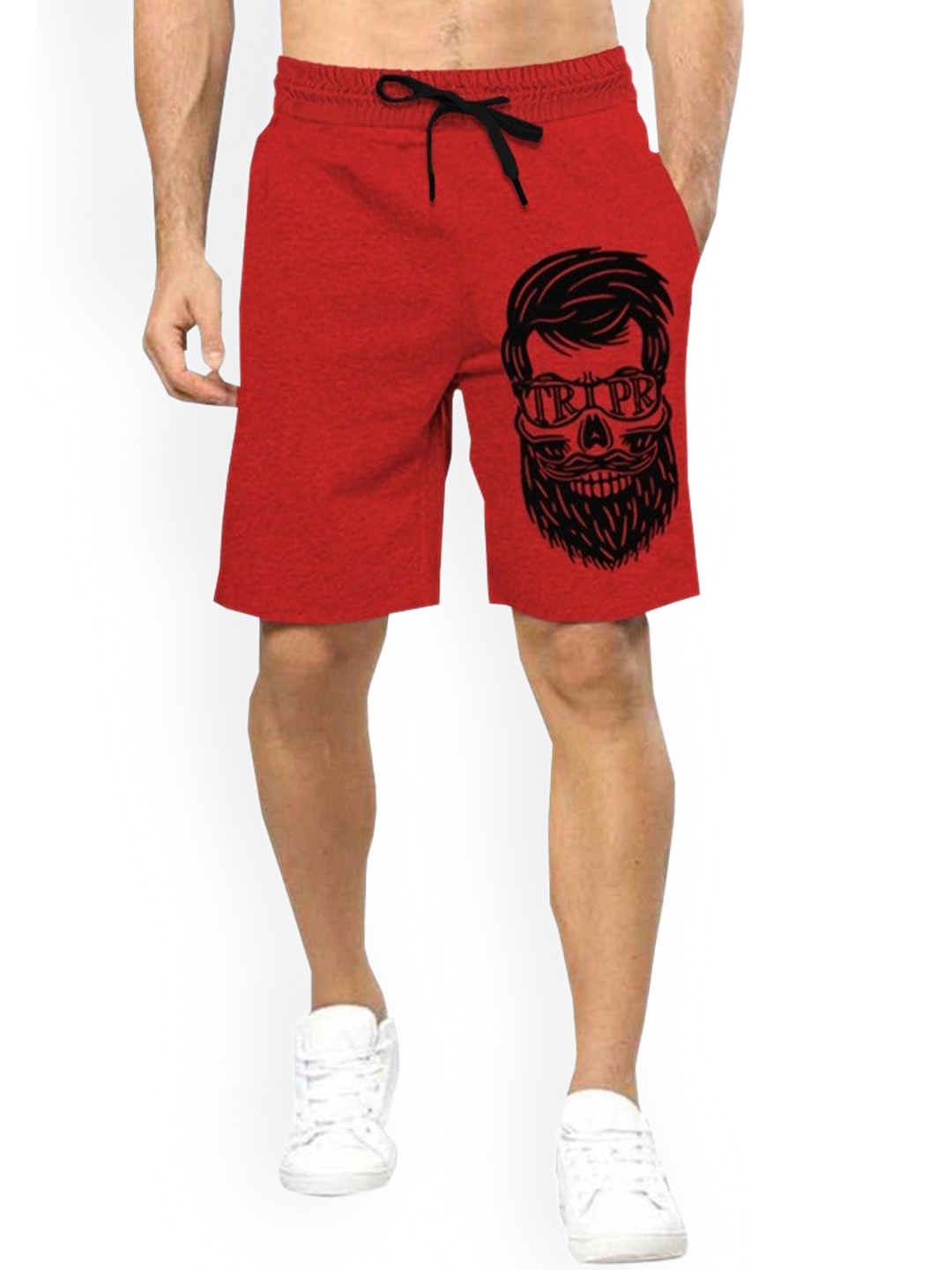 

TRIPR Men Graphic Printed Mid-Rise Shorts, Red