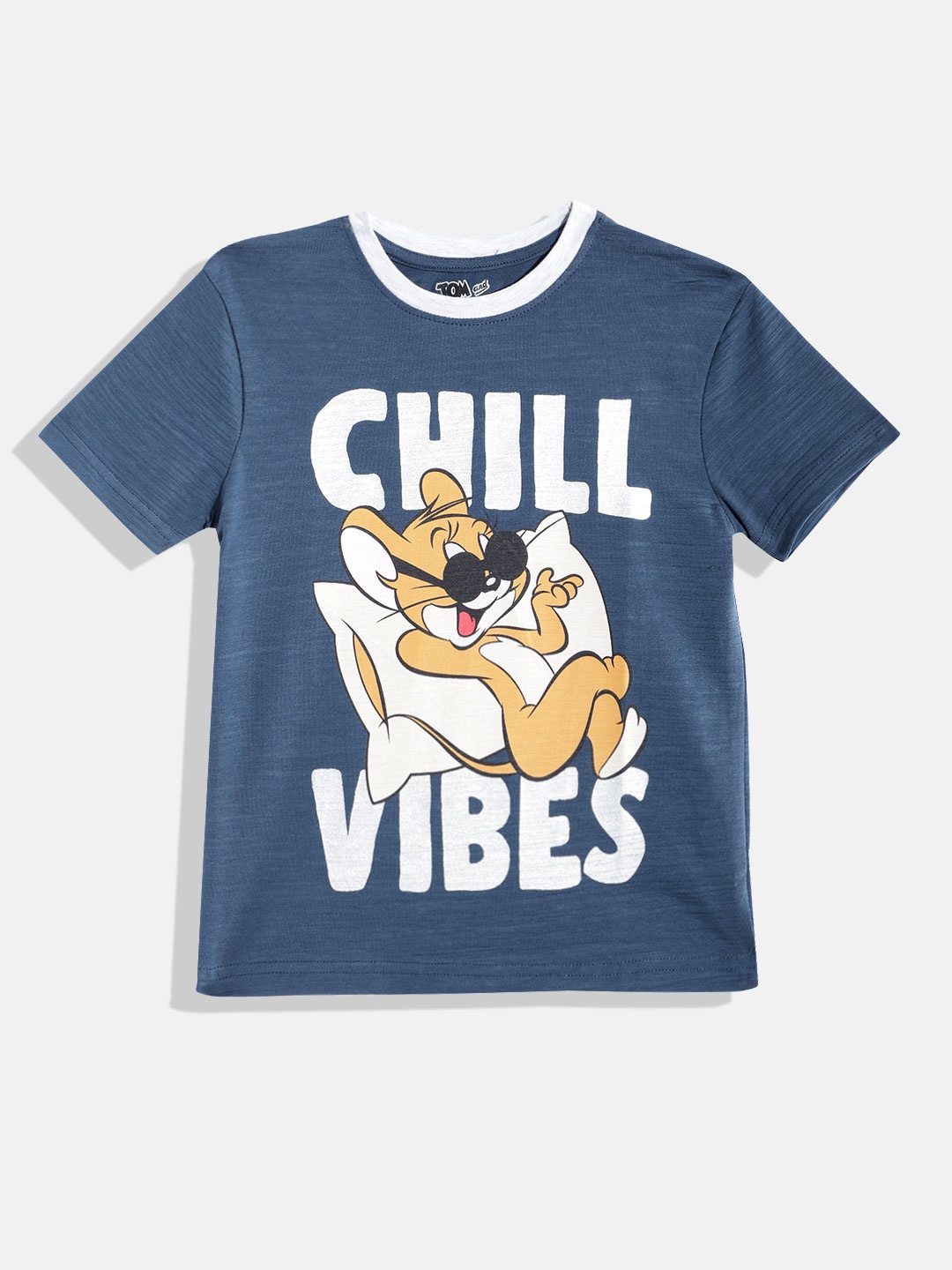 

Eteenz Boys Premium Cotton Tom & Jerry Printed T-shirt, Navy blue