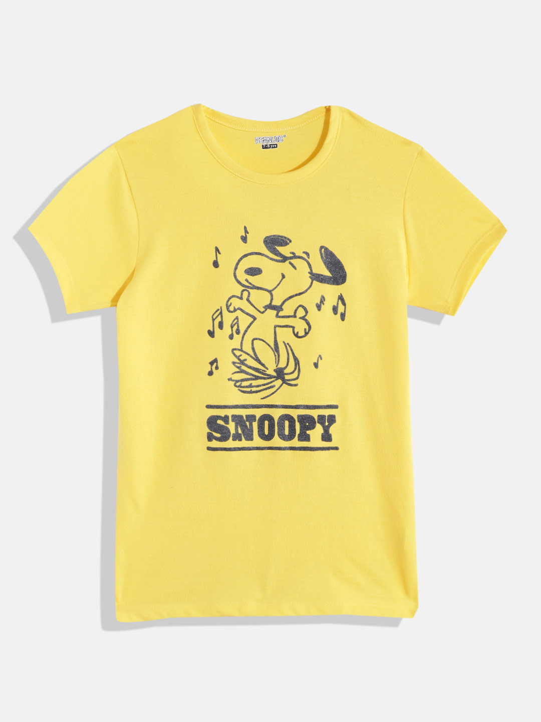 

Eteenz Girls Premium Cotton Snoopy Printed T-shirt, Yellow