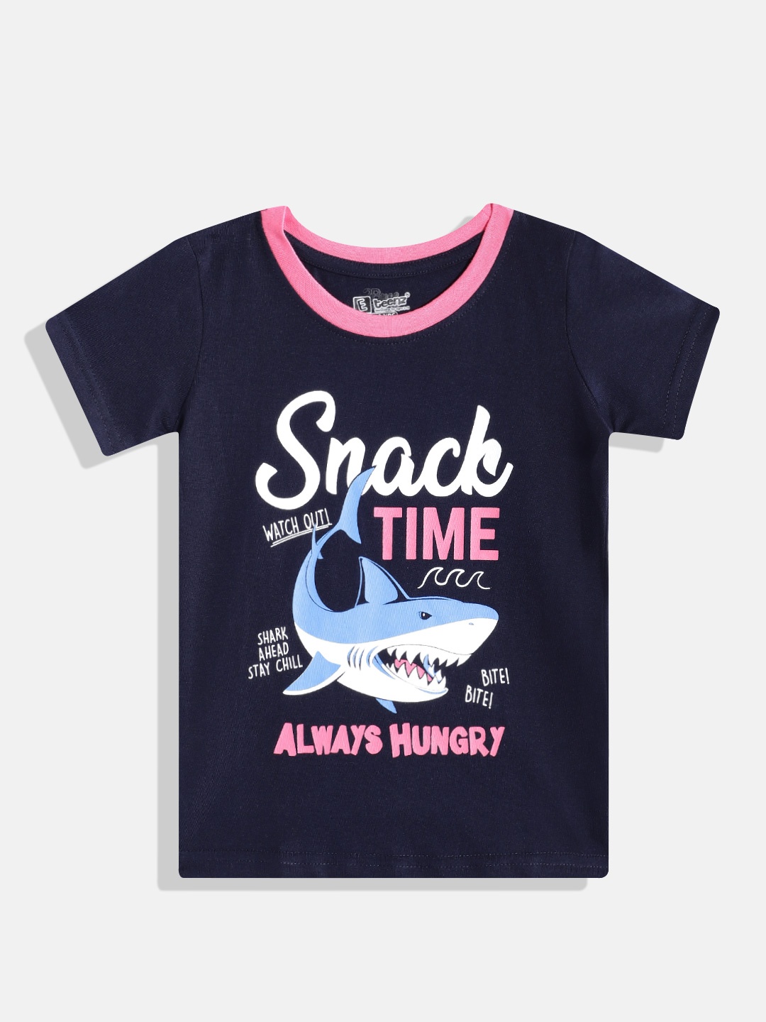 Eteenz Boys Premium Cotton Typography Printed T-shirt, Navy blue