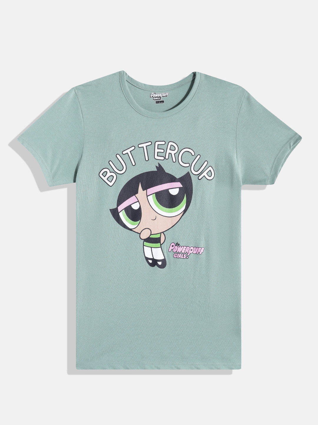 

Eteenz Premium Cotton Powerpuff Girls Printed T-shirt, Green