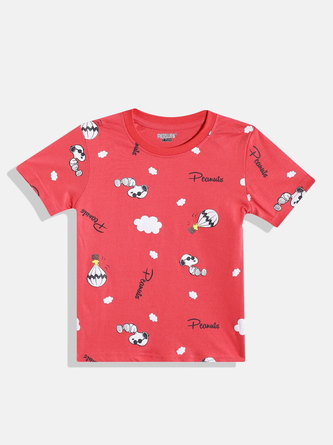 

Eteenz Boys Premium Cotton Snoopy Printed T-shirt, Pink